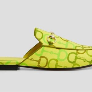 Gucci Women's Yellow and Green Mules